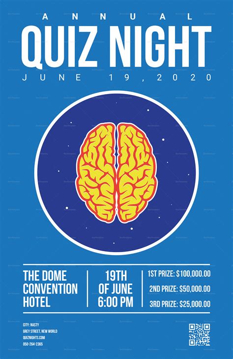 Quiz Night Poster Design Template in PSD, Word, .